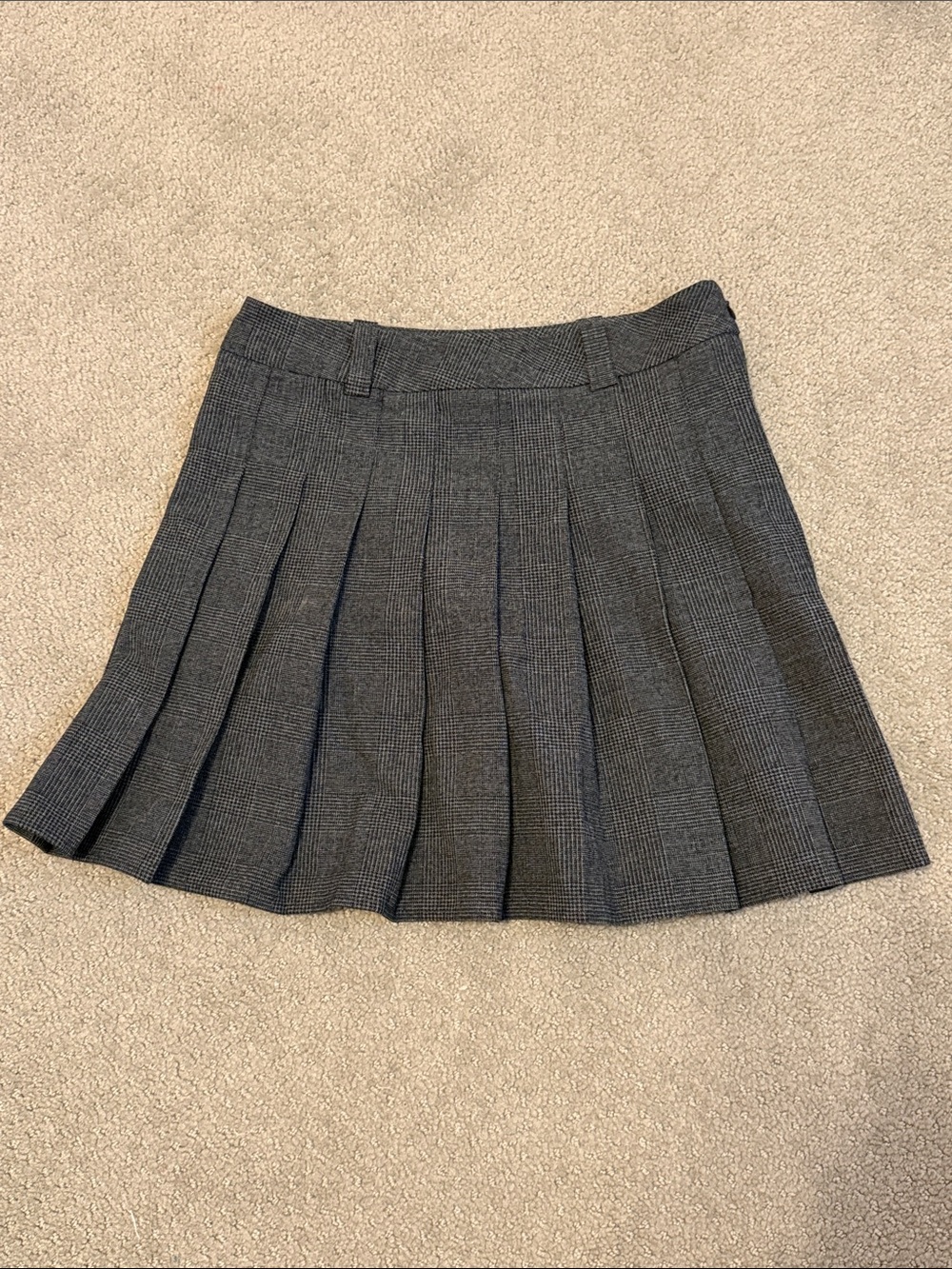 H&M Black/Grey Pleated Mini Skirt